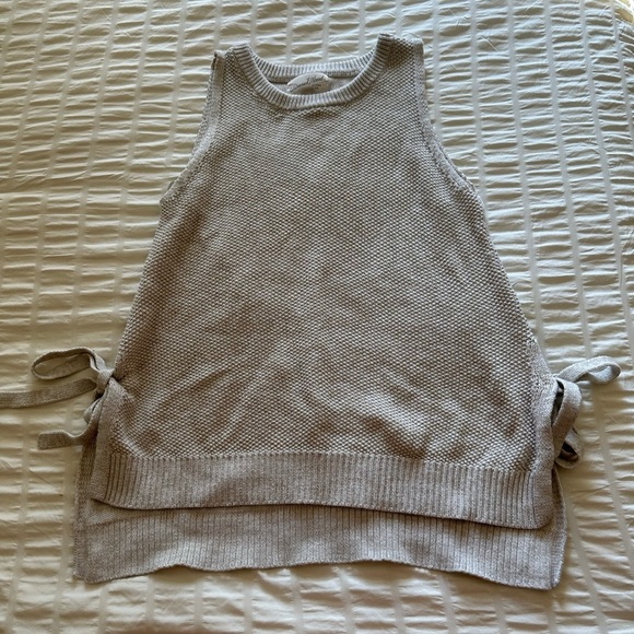 Universal Thread Beige cardigan sweater sleeveless with side ties size XS - Picture 2 of 7